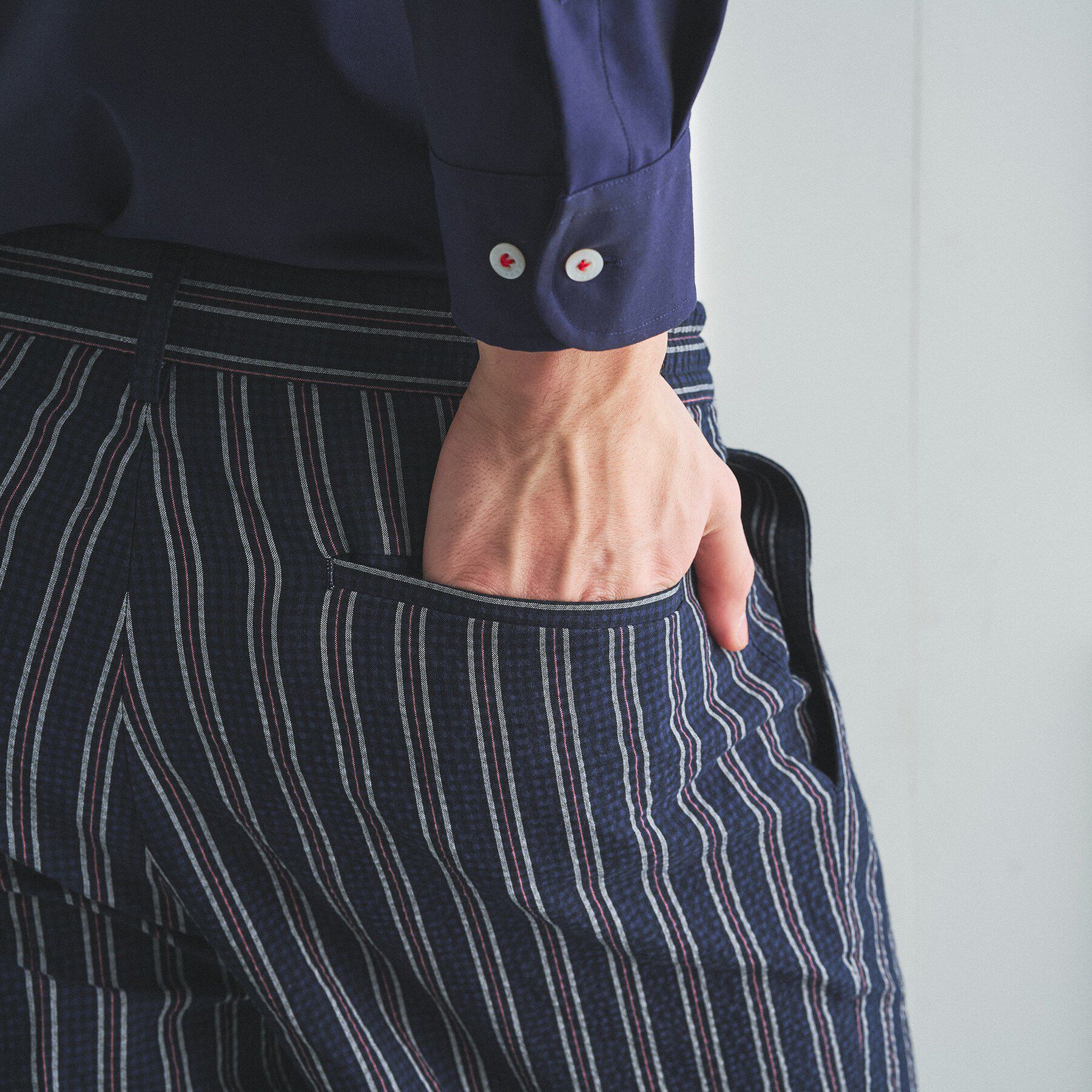 TAKEO KIKUCHI「【BOWLER HAT LABEL】サッカーストライプ イージーワイドパンツ」|その他|