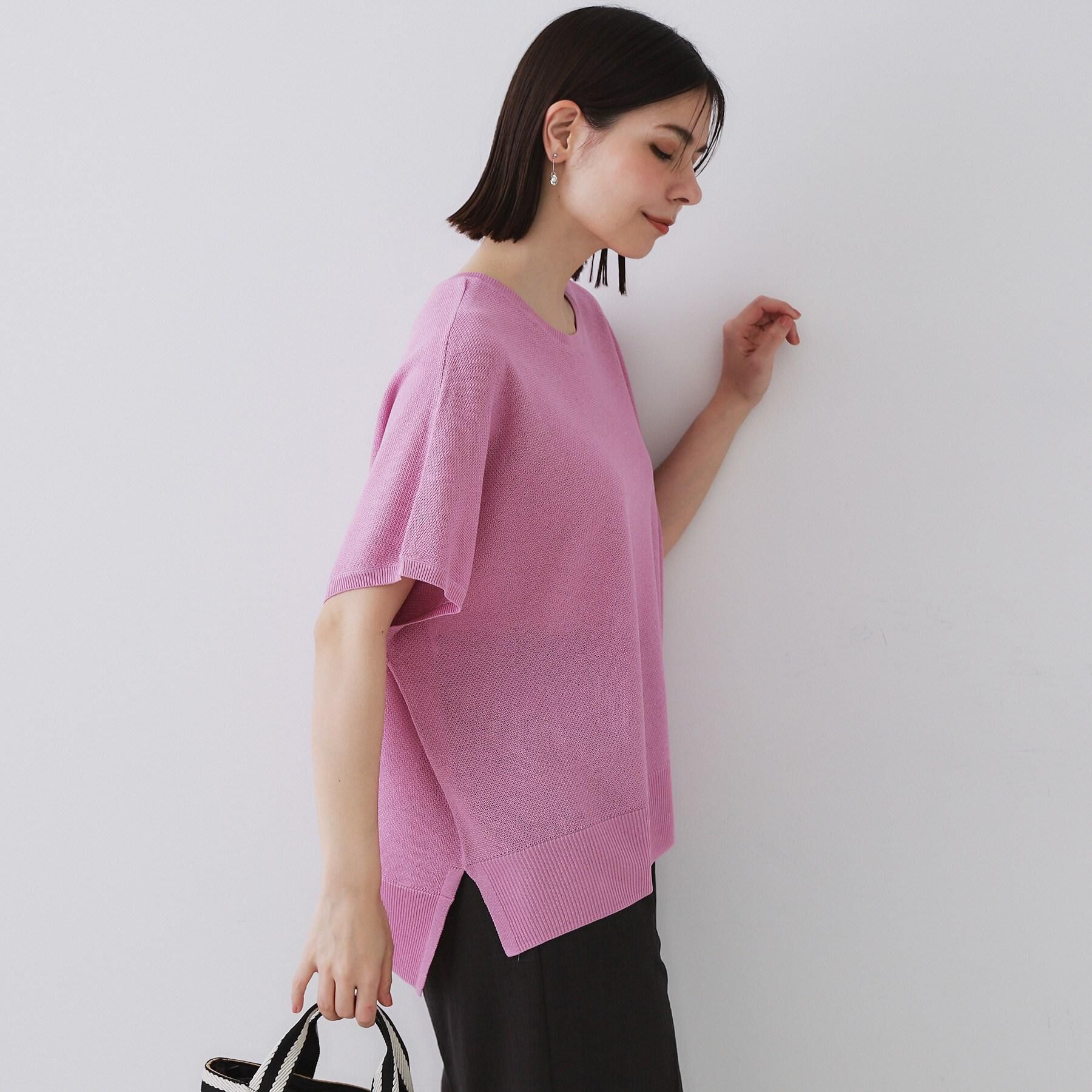 OPAQUE.CLIP「《5色展開/S-LLサイズ》リラクシーメッシュニット【洗濯機洗い可】」|ニット・セーター|