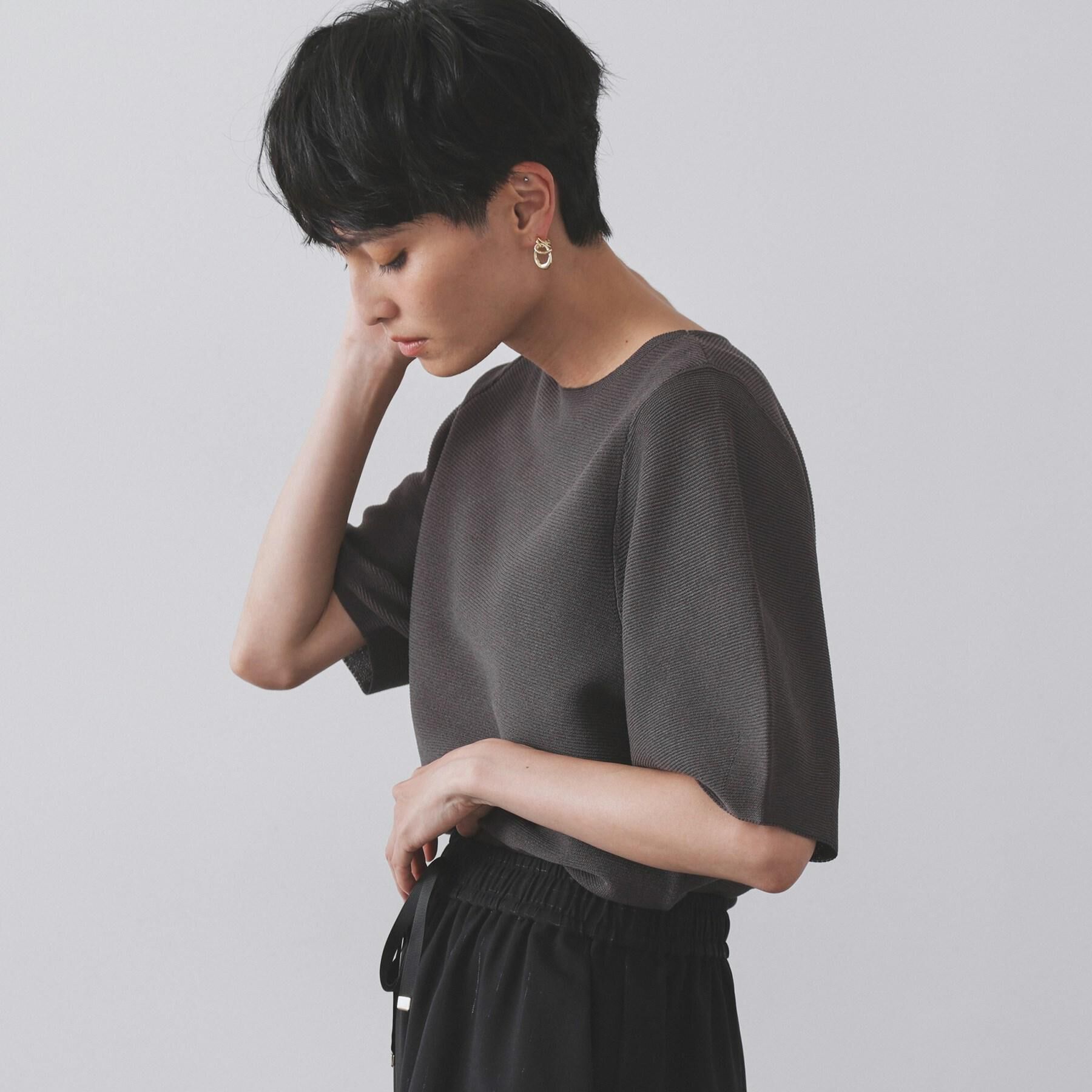 OPAQUE.CLIP「ガーターボリュームスリーブニット【UVケア/洗濯機洗い可】」|ニット・セーター|