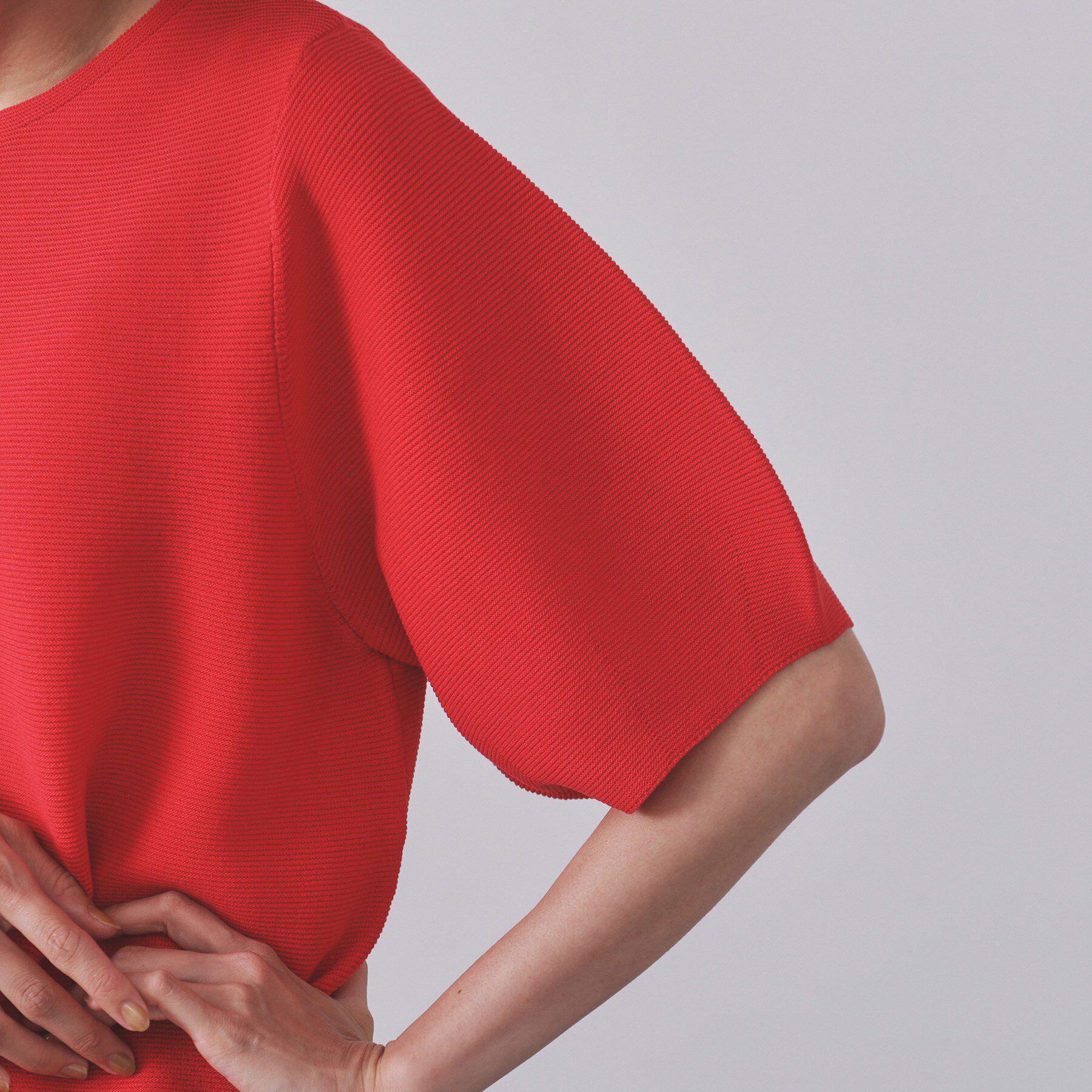 OPAQUE.CLIP「ガーターボリュームスリーブニット【UVケア/洗濯機洗い可】」|ニット・セーター|