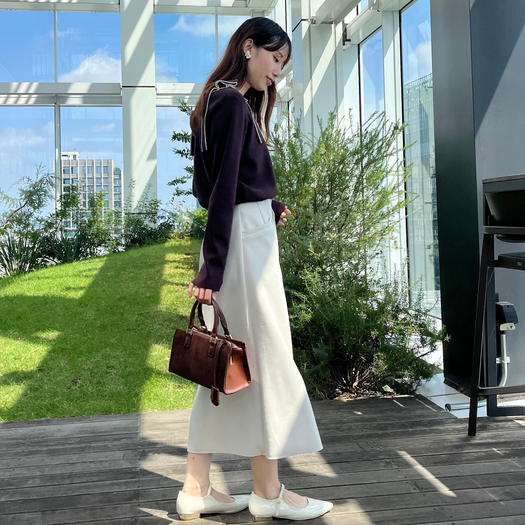 Couture broach「【着映え・フェミニン・高見え】配色リボン総針ニットトップス」|ニット・セーター|