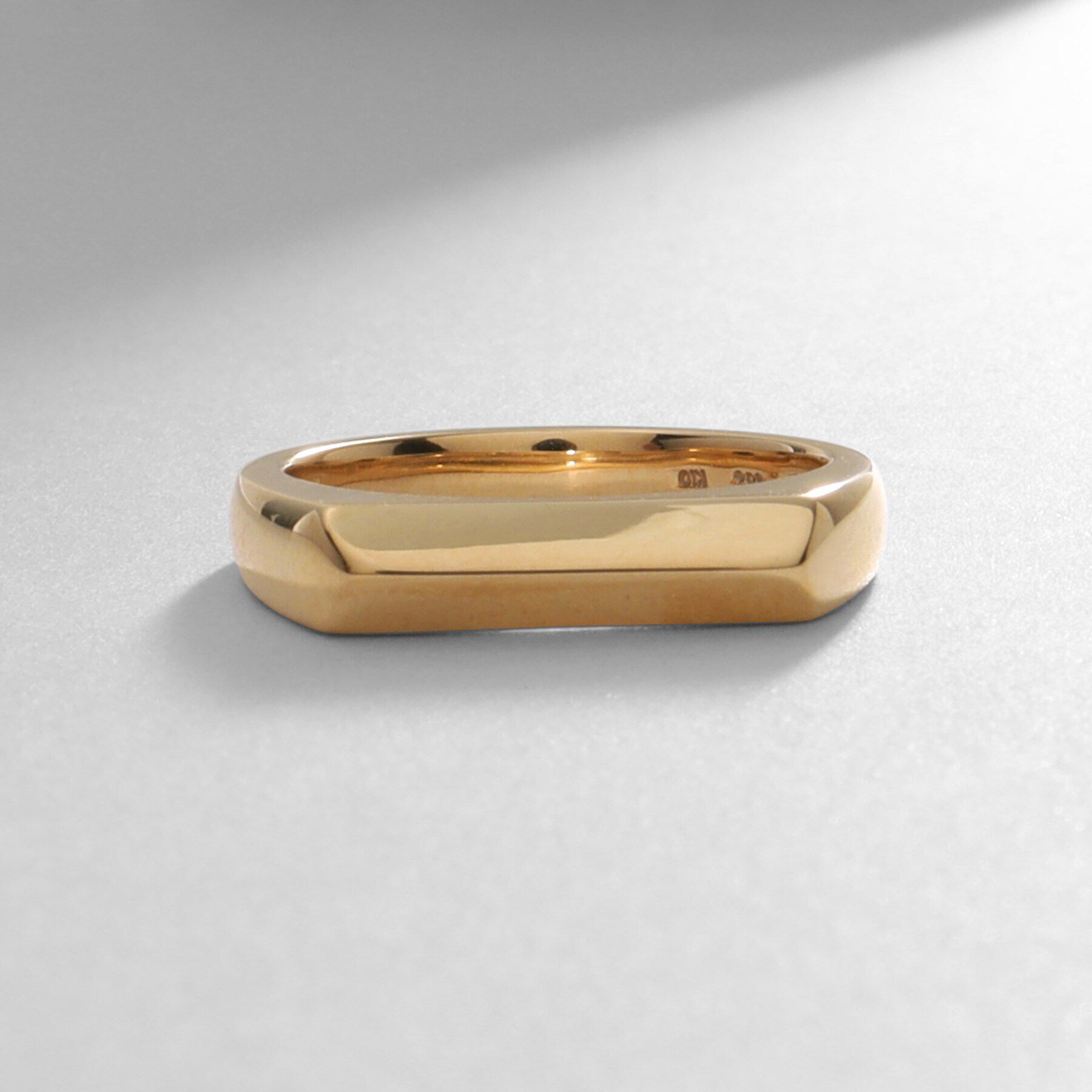 COCOSHNIK「K10面取りカットシグネット リング」|リング|