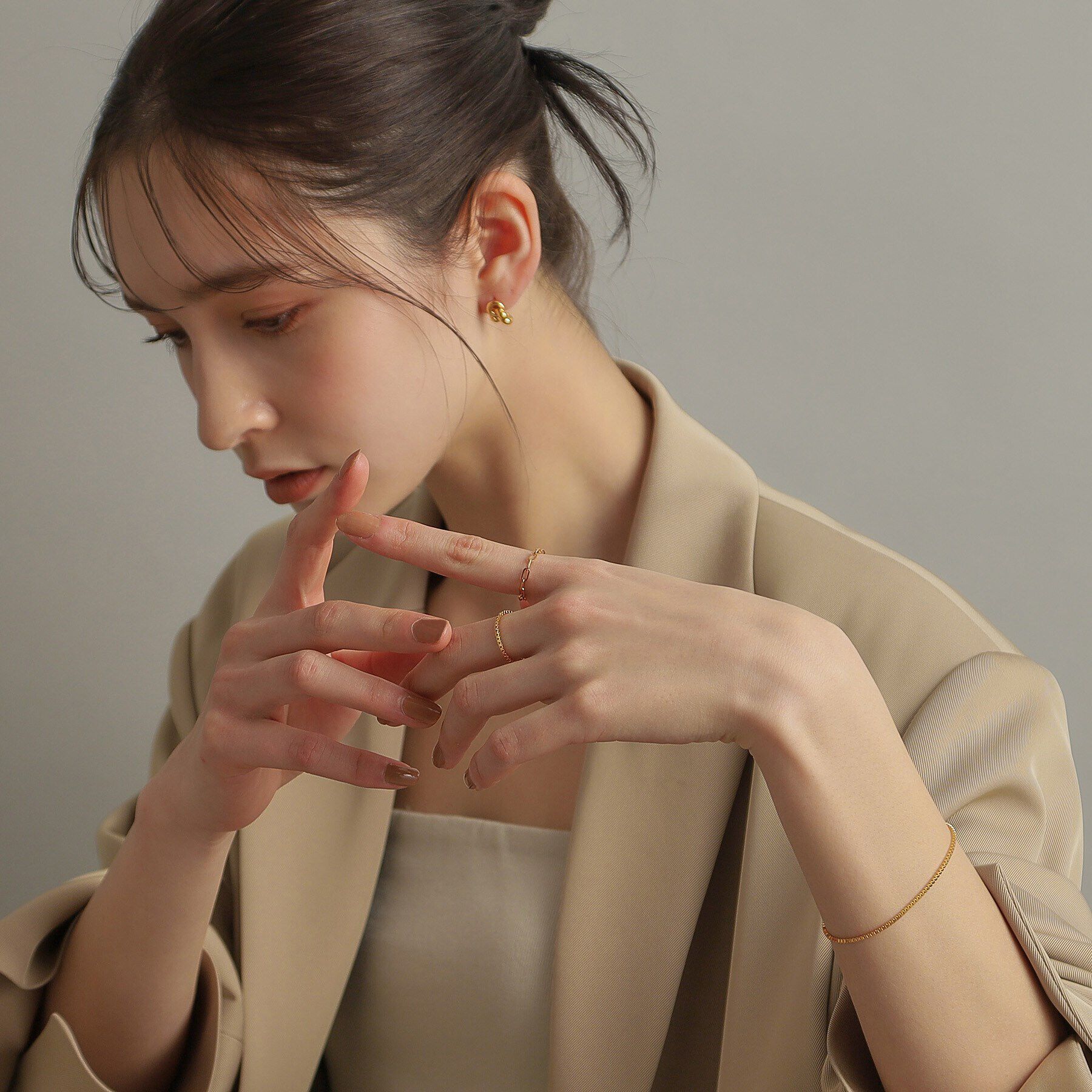 COCOSHNIK ONKITSCH「シルバー チェーンリング フラットケーブル GP」|リング|