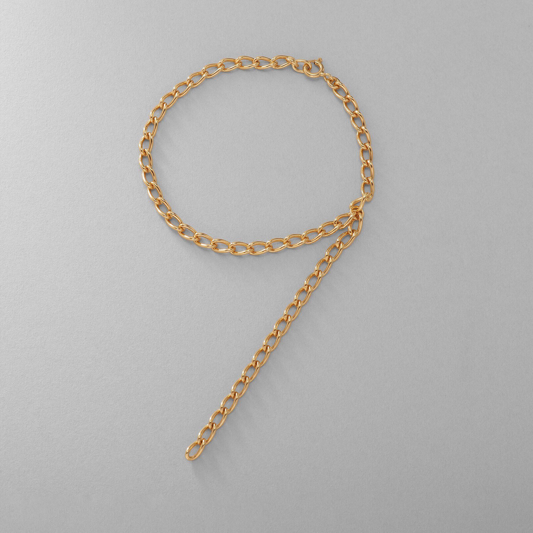 COCOSHNIK ONKITSCH「シルバー ハンギングロングカーブチェーン ブレスレット GP」|ブレスレット・バングル|