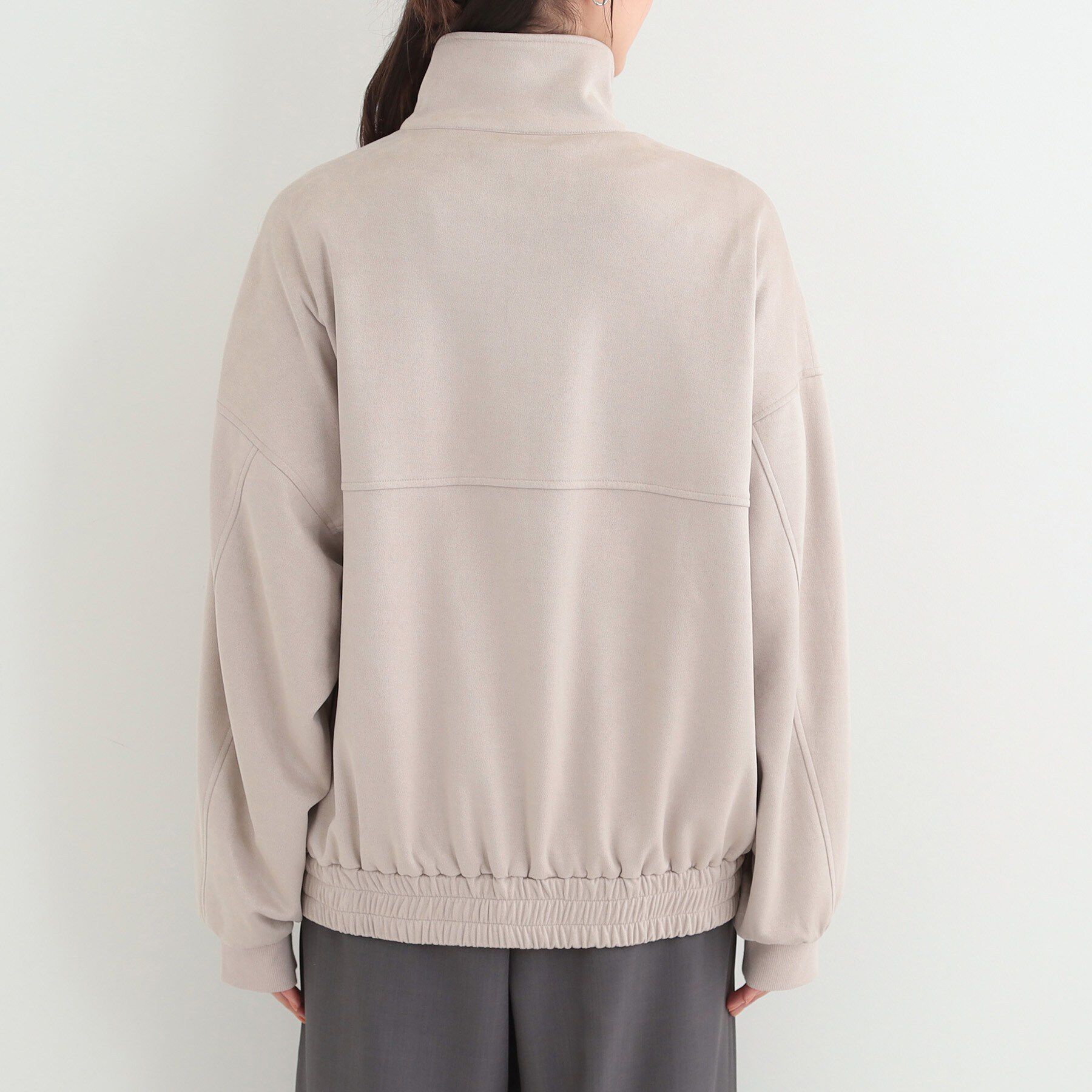 SHOO･LA･RUE「とろける手触り　カットスエードスタンドブルゾン」|ブルゾン・スタジャン|