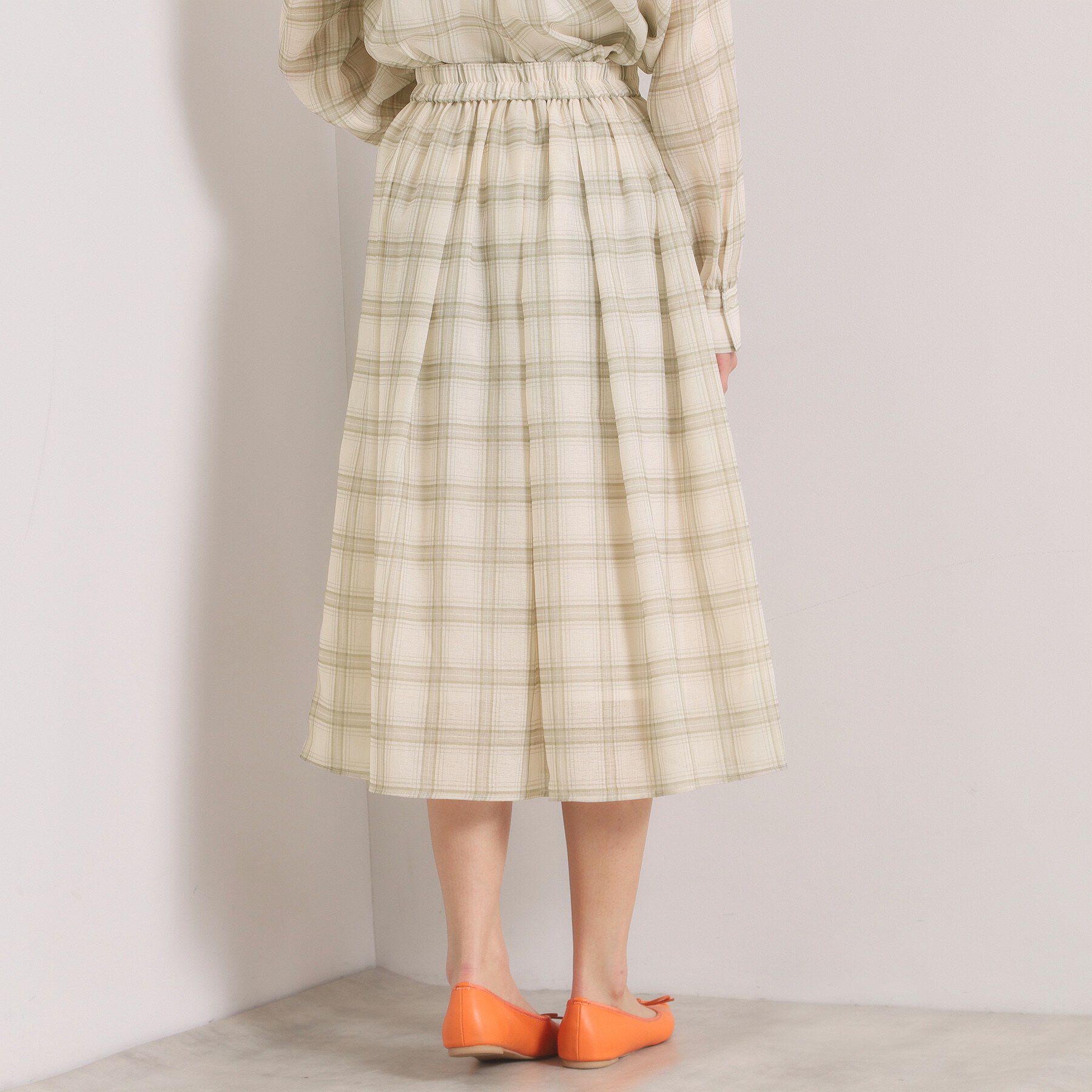 ITS&rsquo;DEMO「【セットアップ可／手洗い可】シアーチェックスカート」|スカート|