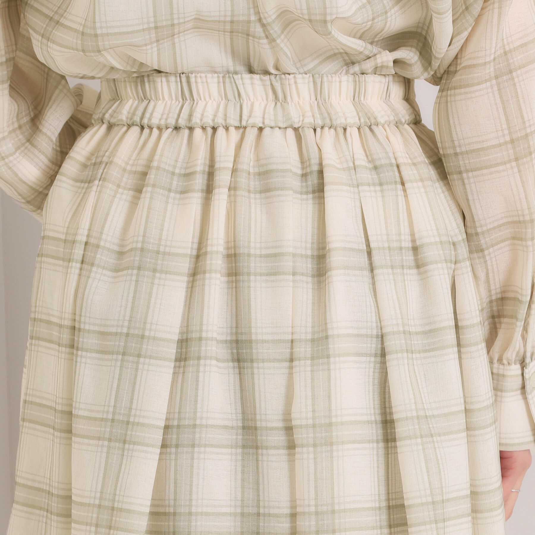 ITS&rsquo;DEMO「【セットアップ可／手洗い可】シアーチェックスカート」|スカート|