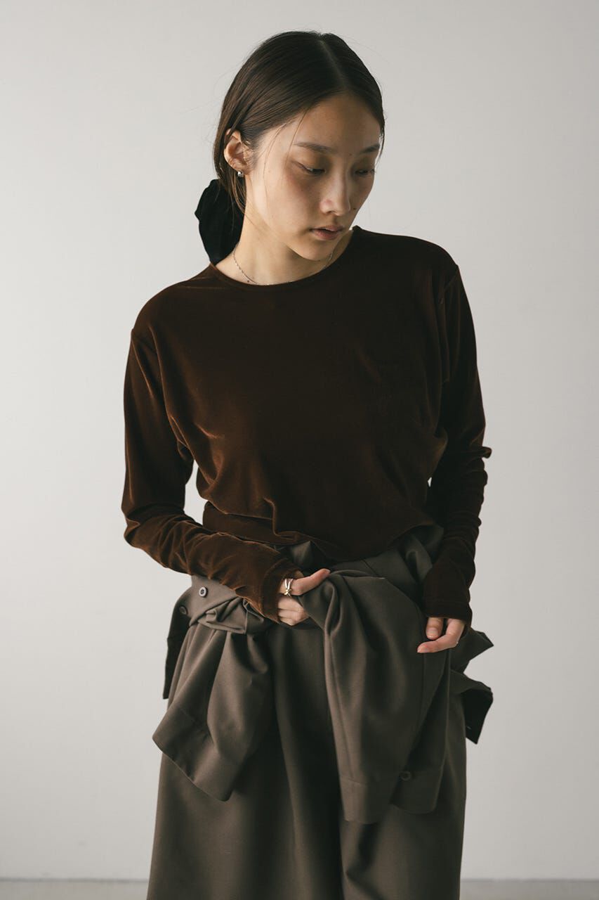 STYLEMIXER「メッシュベロアロンT」|Tシャツ・カットソー|