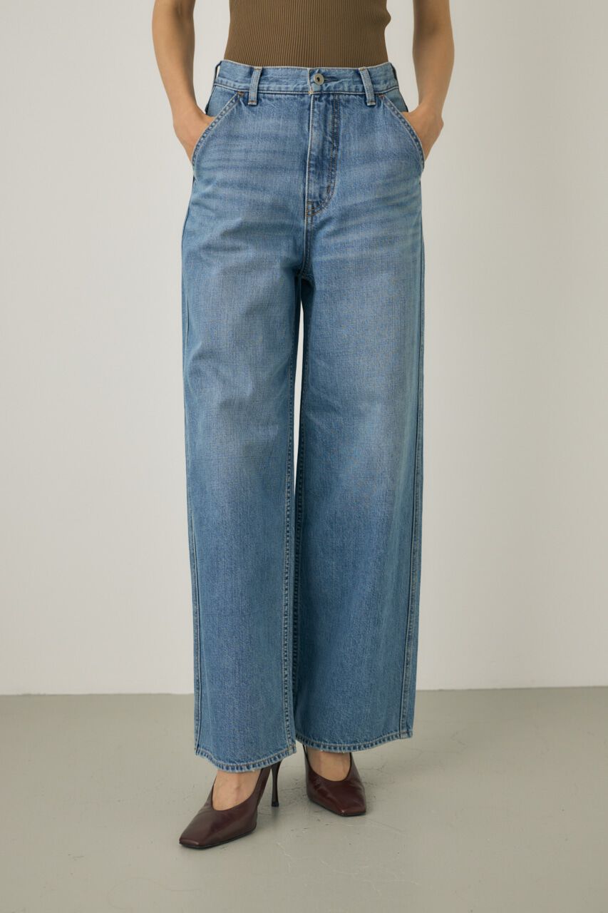 MOUSSY「ルーズストレートデニムパンツ　オーガニックコットン使用」|デニム|BLU