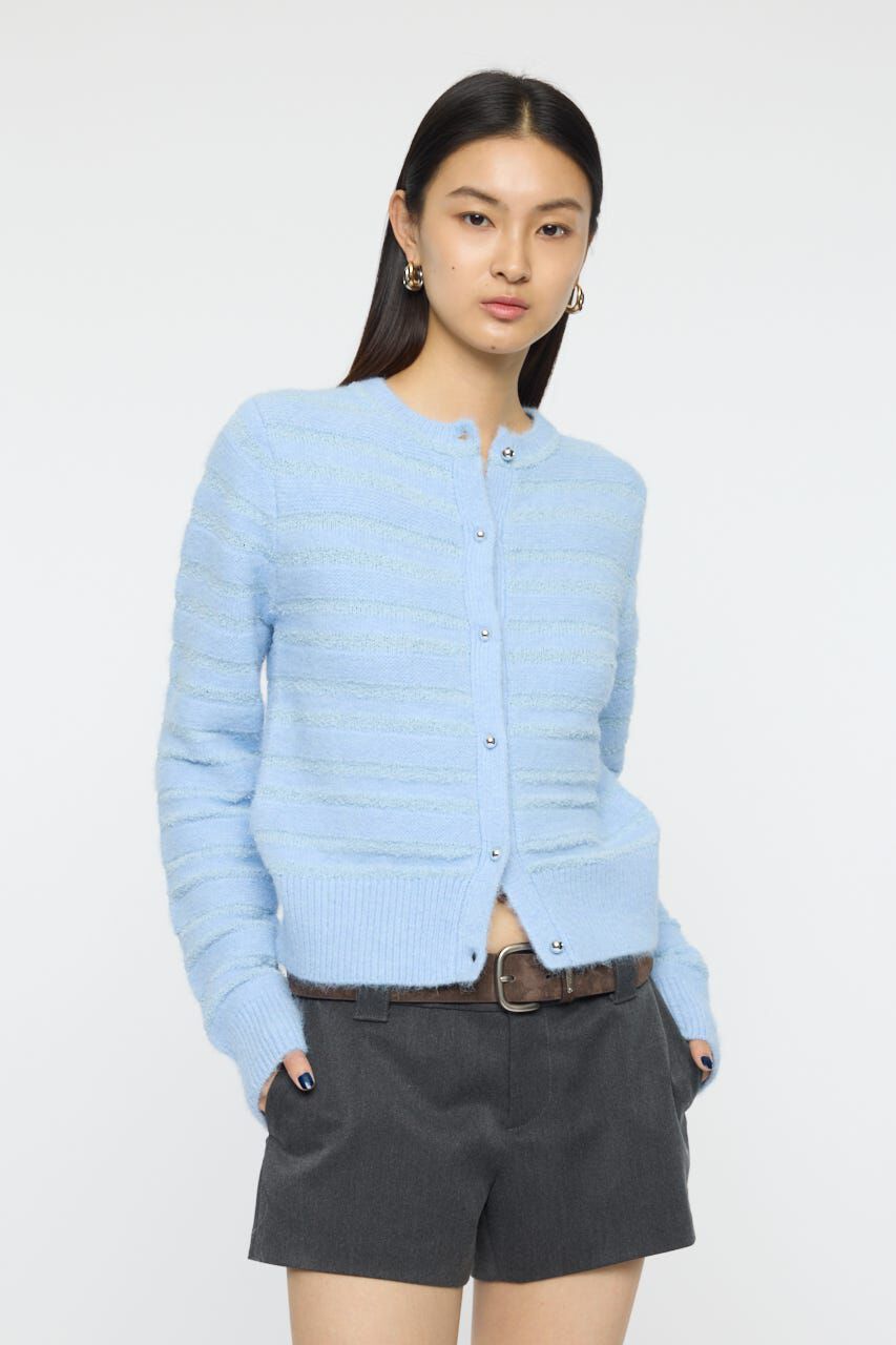 MOUSSY「SHADOW STRIPE KNIT カーディガン」|ニット・セーター|