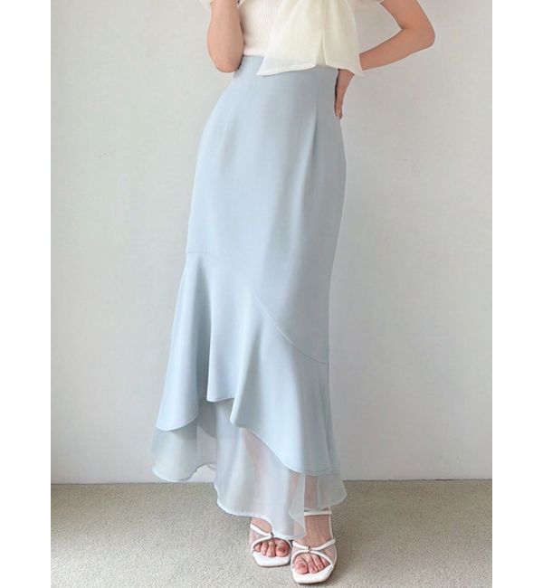 RESEXXY「【WEB限定】シアードッキングマーメイドスカート」|スカート|ブルー