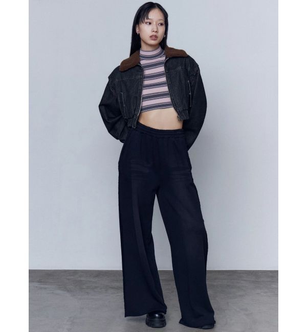 EMODA「ボアカラーデニムブルゾン」|ブルゾン・スタジャン|