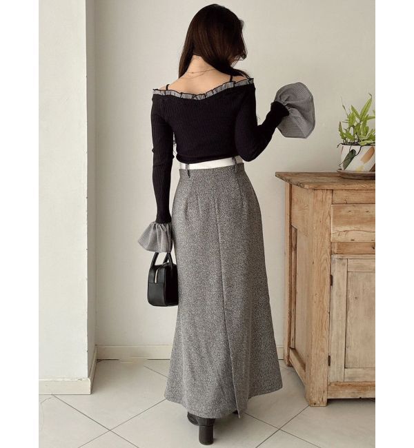 MERCURYDUO「ウエストレイヤードナロースカート」|スカート|