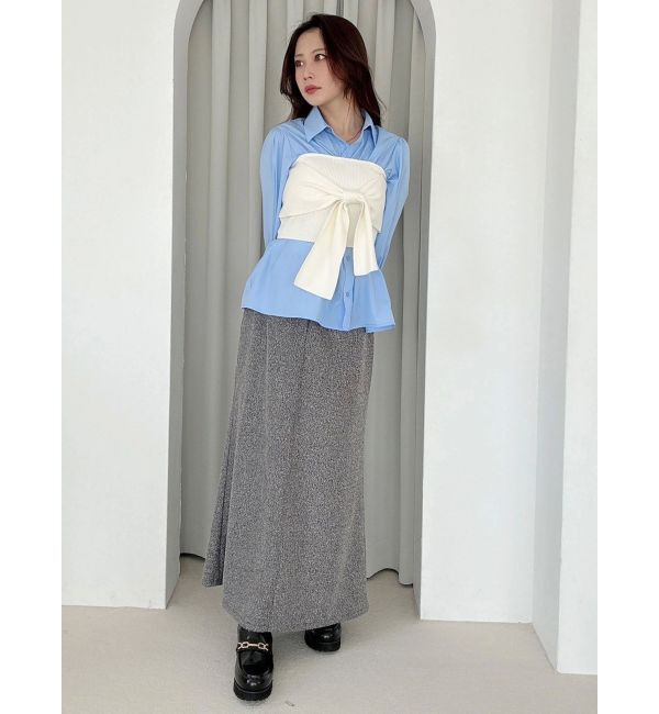 MERCURYDUO「ウエストレイヤードナロースカート」|スカート|