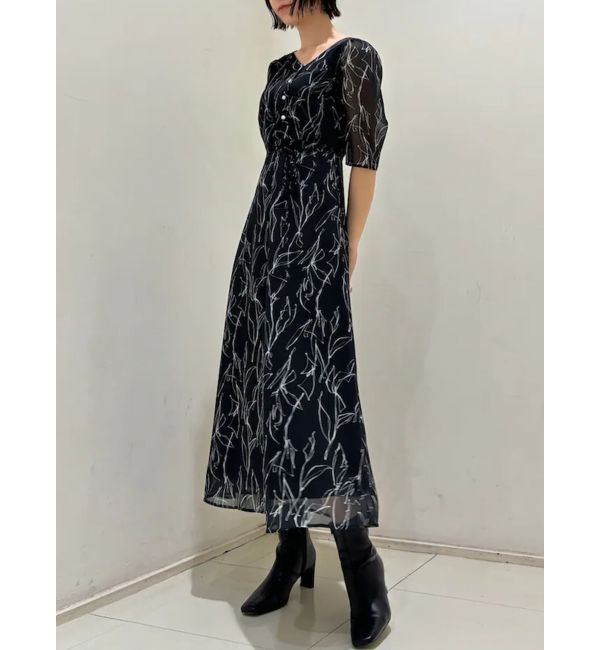 LAGUNAMOON「アシンメトリーネックラインプリントワンピース」|ワンピース|