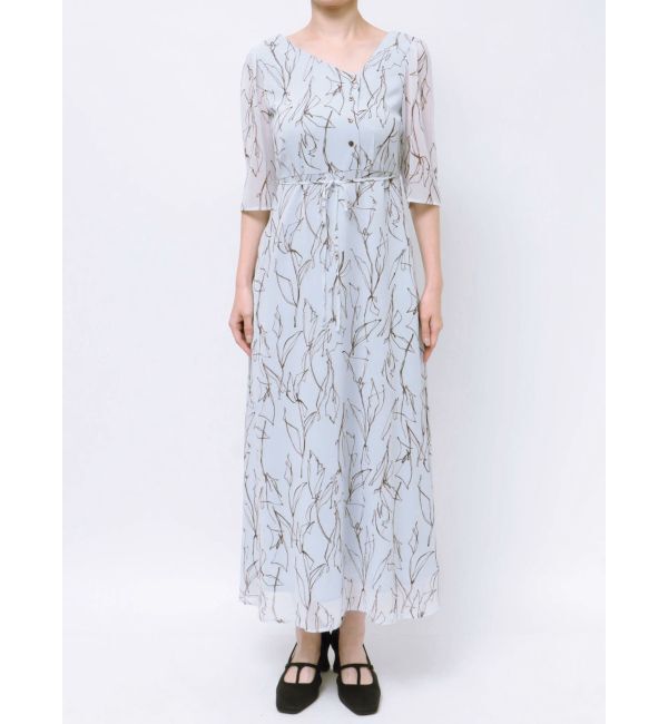 LAGUNAMOON「アシンメトリーネックラインプリントワンピース」|ワンピース|