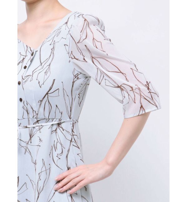 LAGUNAMOON「アシンメトリーネックラインプリントワンピース」|ワンピース|