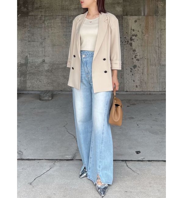 LAGUNAMOON「ハートハーフスリーブシアーニットトップス」|ニット・セーター|