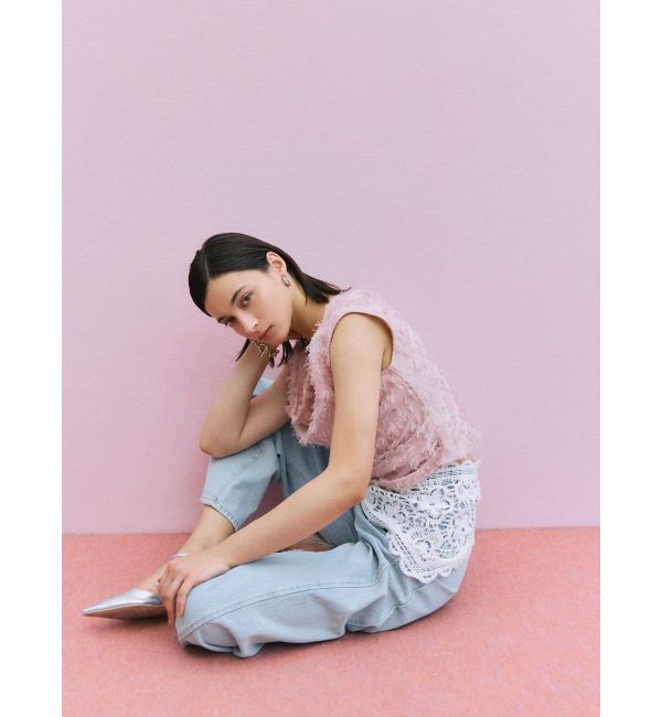 LAGUNAMOON「パッチポケットセミワイドデニムパンツ」|デニム|