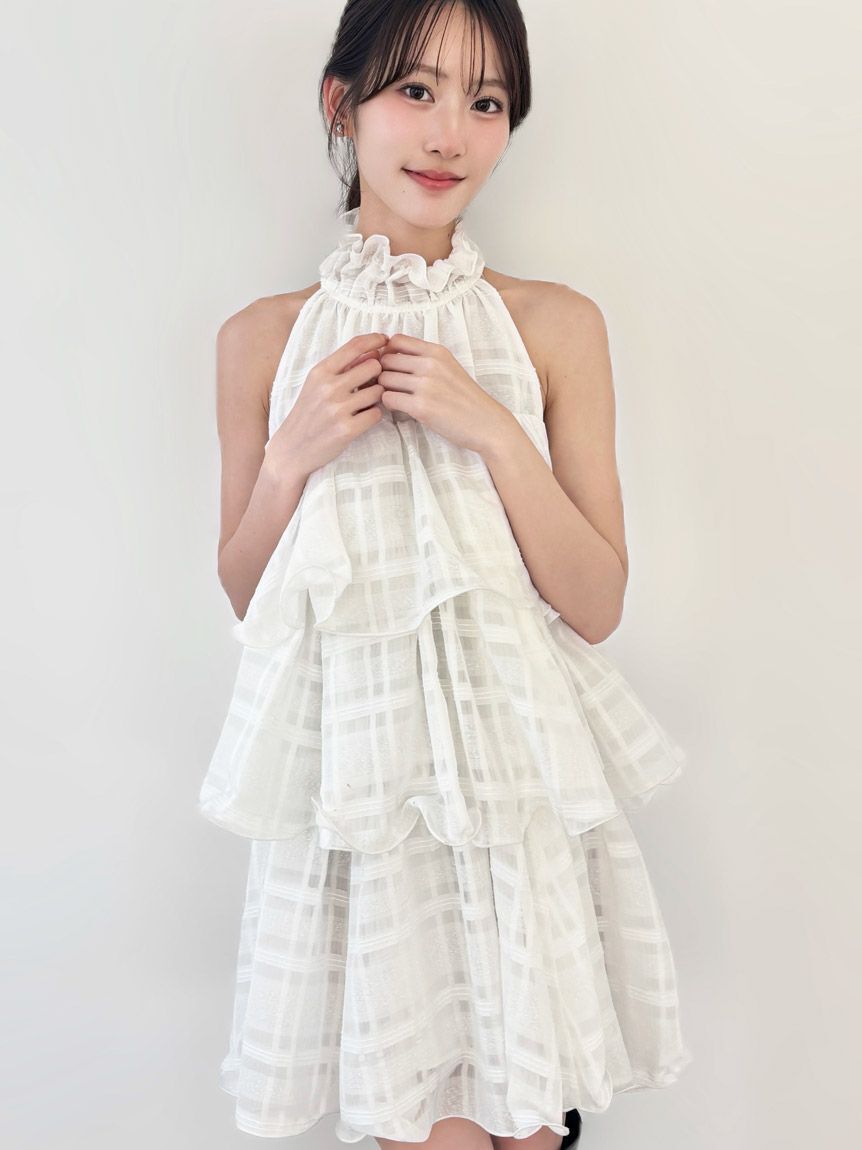 SNIDEL「ボリュームエアリーミニワンピース」|ワンピース|WHT