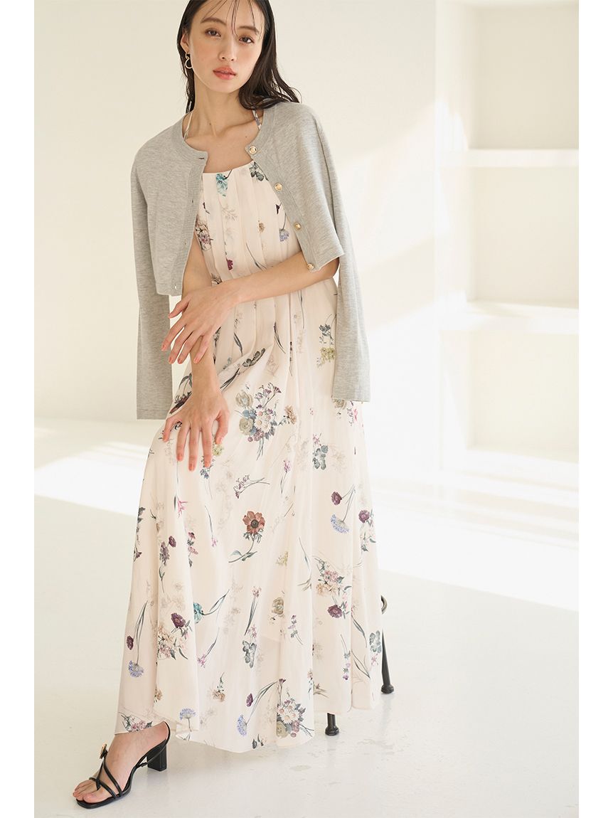 SNIDEL「カーデセットフローラルプリントキャミワンピース」|ワンピース|