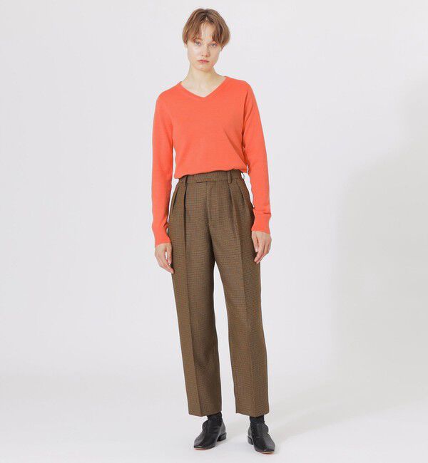  「ガンクラブチェックインタックテーパードパンツ」|スラックス|