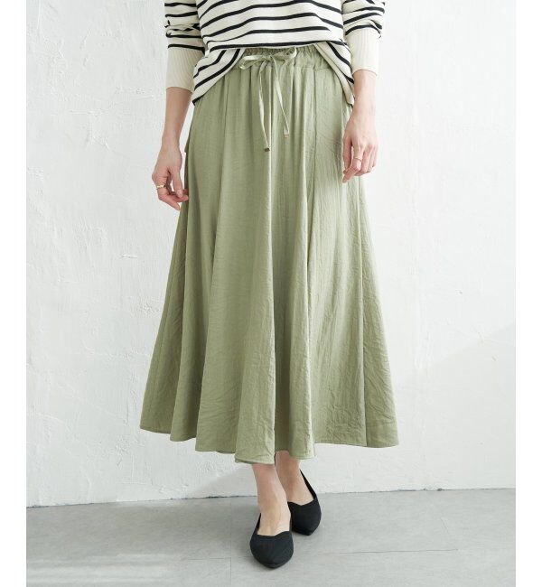 ikka「8枚ハギボリュームスカート」|スカート|グリーン