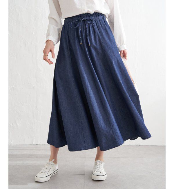 ikka「8枚ハギボリュームスカート」|スカート|ネイビーブルー