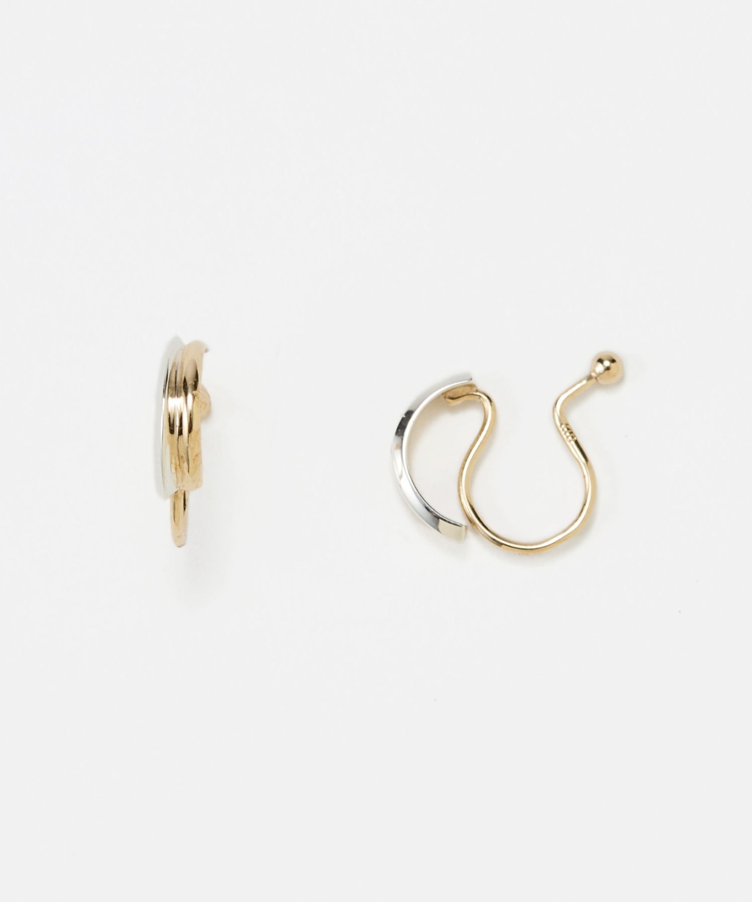 JUPITER「【K10&SV925】コンビカラーフープイヤリング　ゴールド&times;シルバー」|イヤリング|