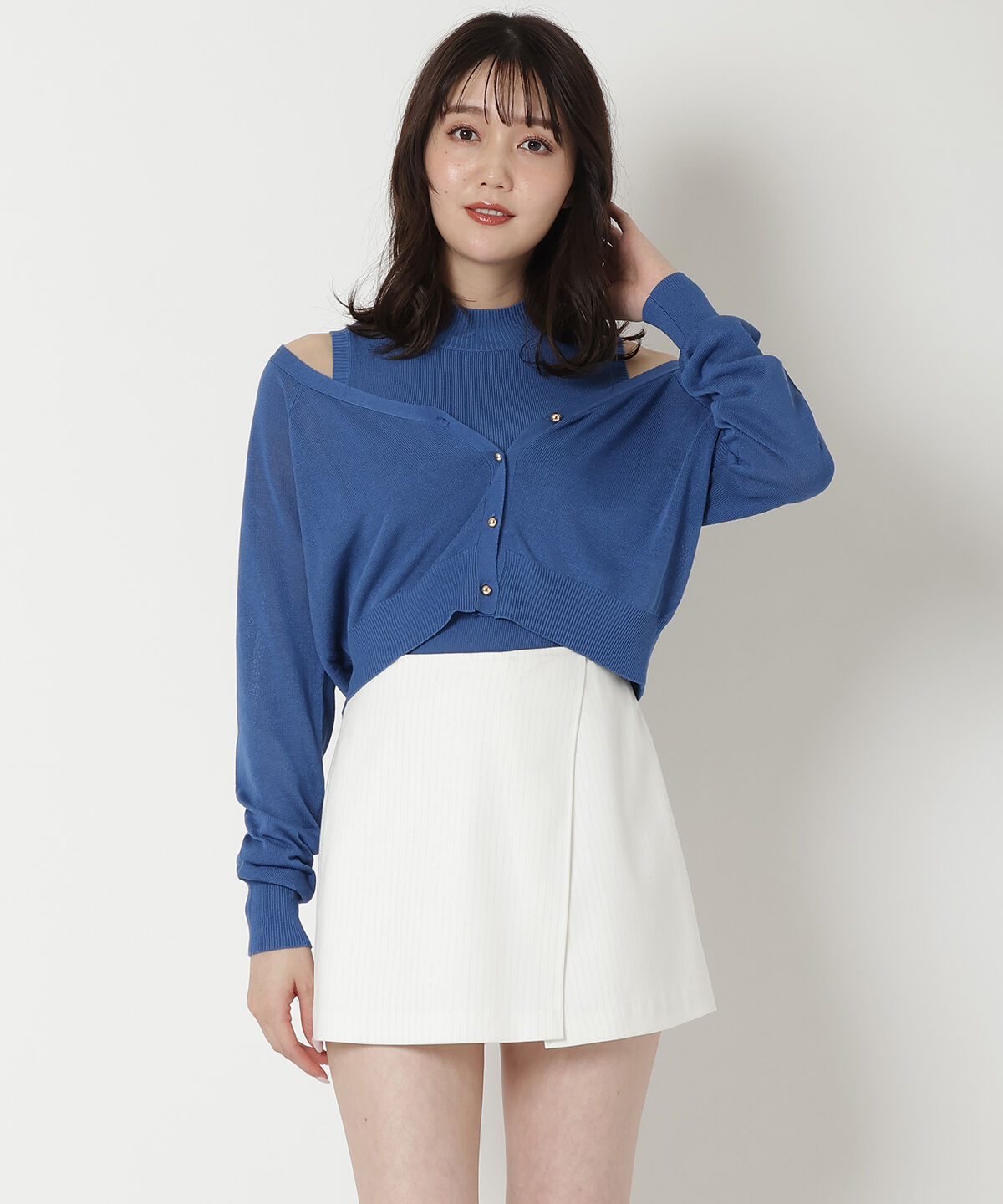 REDYAZEL「ラメストライプラップミニスカパン」|キュロット|オフ