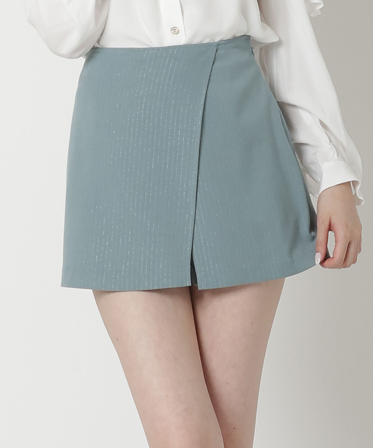 REDYAZEL「ラメストライプラップミニスカパン」|キュロット|