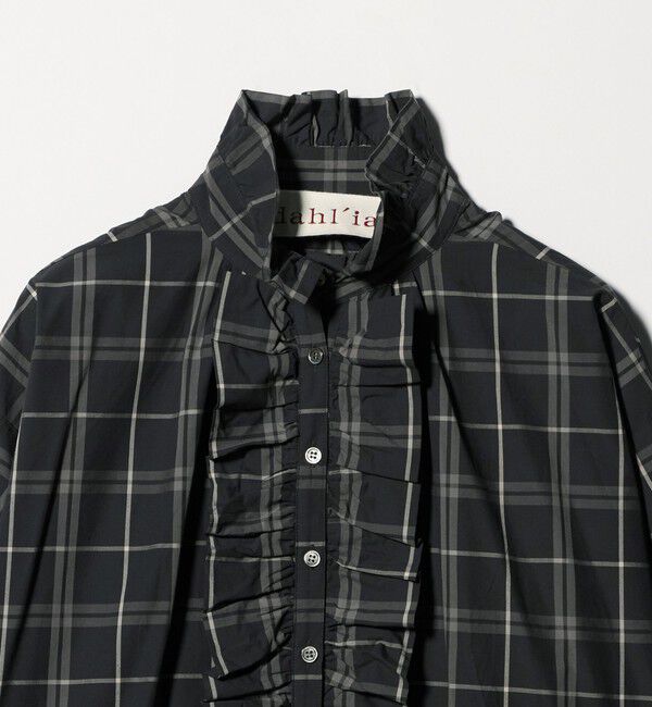 UNITED ARROWS「【別注】＜dahl&rsquo;ia＞チェック フリルブラウス」|シャツ・ブラウス|