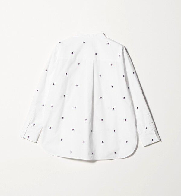 UNITED ARROWS「エンブロイダリーフラワー バンドカラー シャツ」|シャツ・ブラウス|