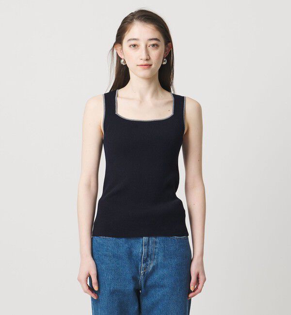 UNITED ARROWS「リブ スクエア キャミソールニット ‐ウォッシャブル‐」|タンクトップ|