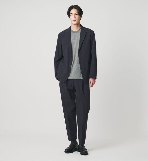 UNITED ARROWS「ウェザーコンフォート タフタ 1プリーツ キャロットパンツ 撥水 ストレッチ」|スラックス|