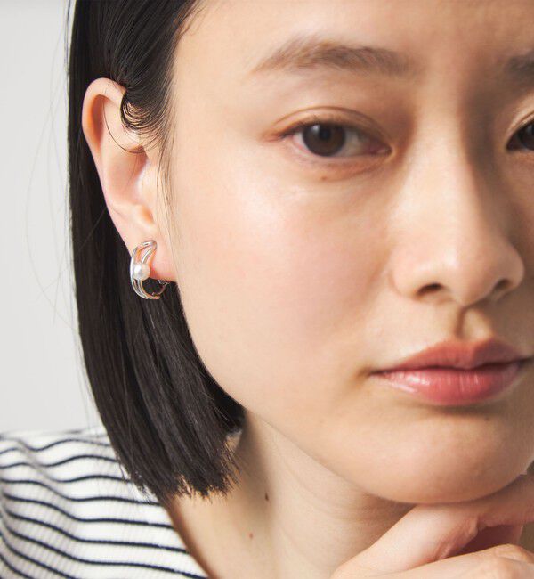 UNITED ARROWS green label relaxing「ドロップフレーム＆フェイクパール イヤリング」|イヤリング|