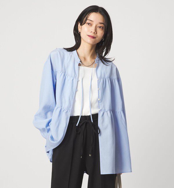 UNITED ARROWS green label relaxing「ボリューム ギャザー ハオリ ブラウス UVカット 接触冷感」|シャツ・ブラウス|