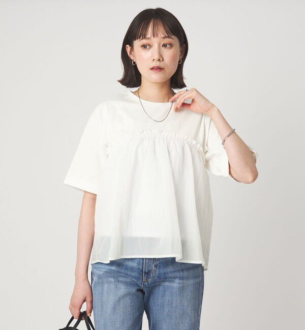 UNITED ARROWS green label relaxing「タフタ ドッキング ビスチェ プルオーバー」|Tシャツ・カットソー|OFF WHITE