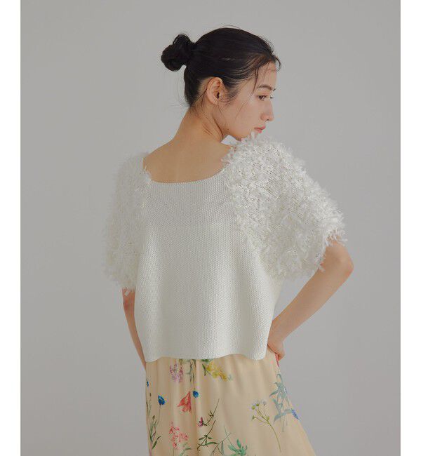 EMMEL REFINES「＜EMMEL REFINES＞EM HW テープヤーン ショートスリーブ ニット」|ニット・セーター|