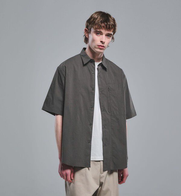 UNITED ARROWS green label relaxing「WONDER CLOTH ジャストルーズ レギュラーカラー 半袖 シャツ -ストレッチ・接触冷感・吸水速乾-」|シャツ・ブラウス|DK.GRAY