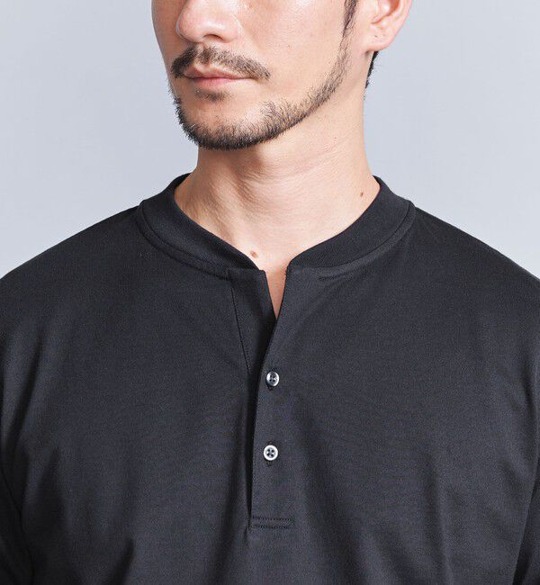 BEAUTY&YOUTH UNITED ARROWS「【WEB限定 WARDROBE SMART】クリア ガスコットン ヘンリーネック カットソー【抗菌・防臭】」|Tシャツ・カットソー|