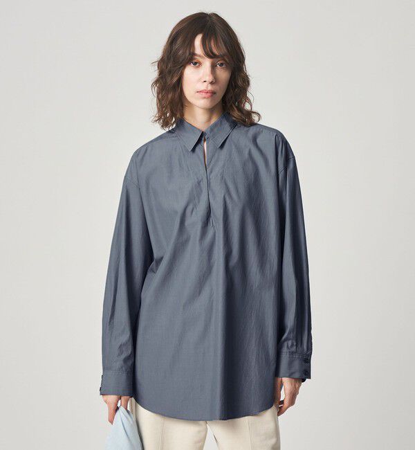 STEVEN ALAN「＜Steven Alan＞コットン スキッパー シャツ」|シャツ・ブラウス|DK.GRAY