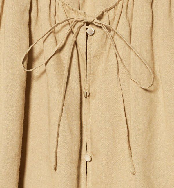 BEAUTY&YOUTH UNITED ARROWS「麻ブレンド フロントリボン ティアード シャツ ウォッシャブル」|シャツ・ブラウス|