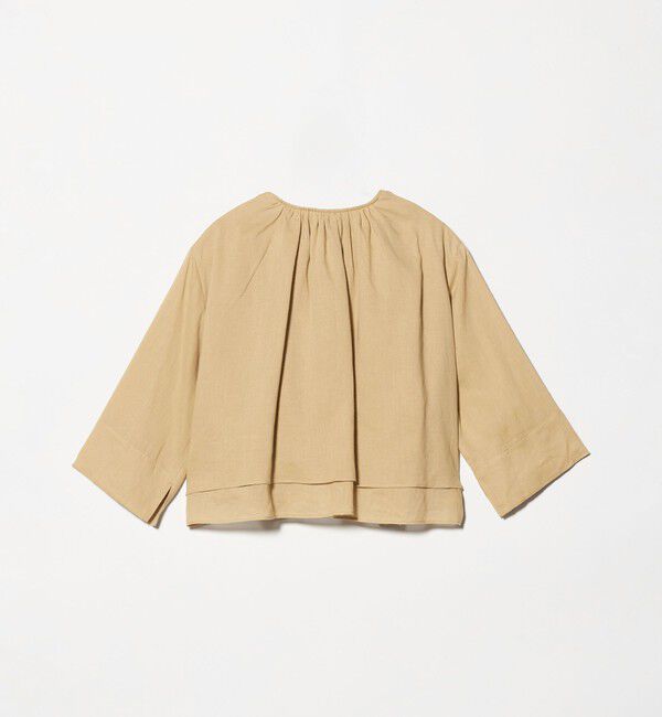 BEAUTY&YOUTH UNITED ARROWS「麻ブレンド フロントリボン ティアード シャツ ウォッシャブル」|シャツ・ブラウス|