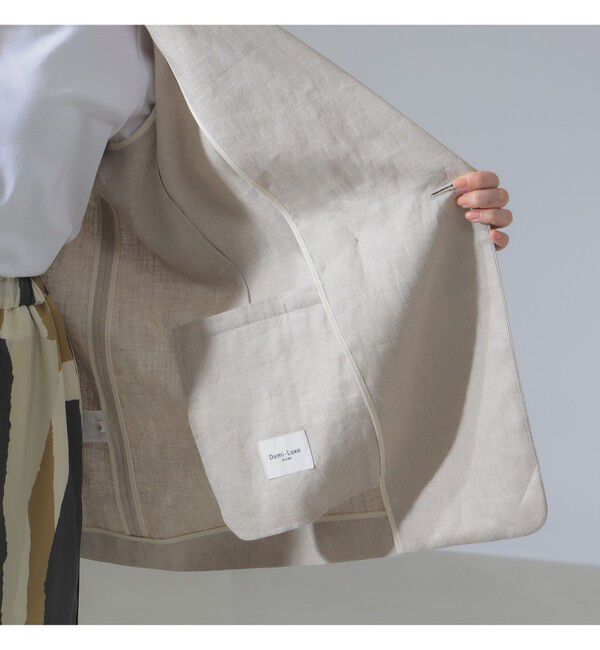 Demi-Luxe BEAMS 「ダブルブレスト リネン ジャケット」|ダッフルコート|
