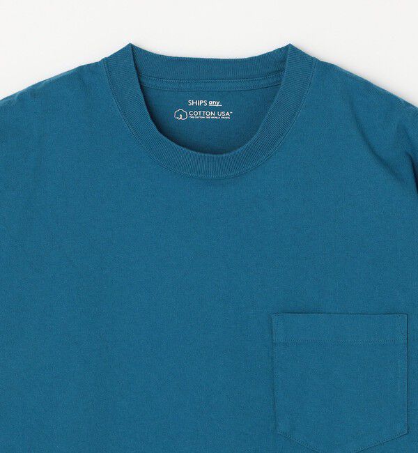 SHIPS any「SHIPS any: "COTTON USA"  ヘビーウェイト クルーネック ポケット Tシャツ」|Tシャツ・カットソー|