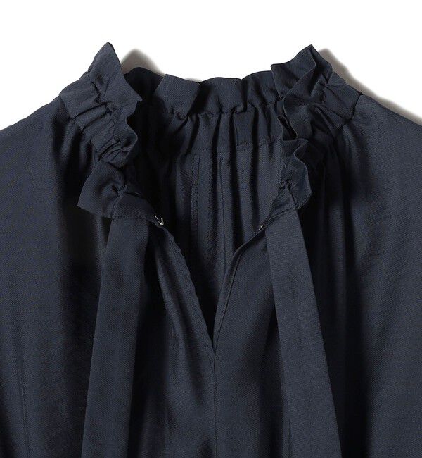 SHIPS for women「〈手洗い可能〉ネック ギャザー 7分袖 ボウタイ ワンピース」|ワンピース|