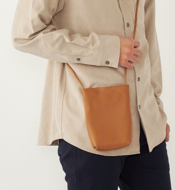 SHIPS Colors 「SHIPS Colors:レザー サコッシュ◇」|ショルダー・メッセンジャー|キャメル
