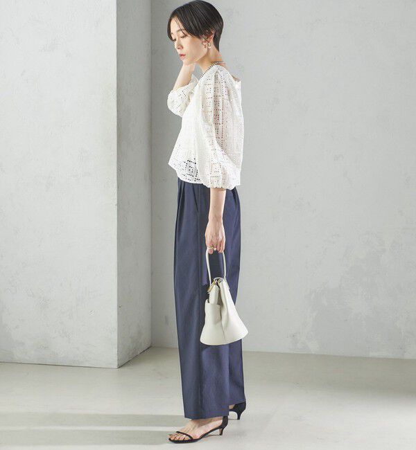 SHIPS for women「〈手洗い可能〉Broche スクエア レース 2WAY ブラウス」|シャツ・ブラウス|