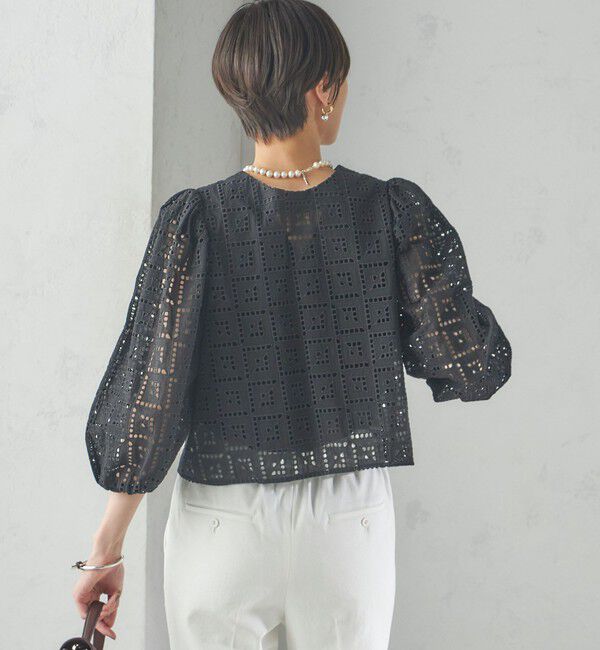 SHIPS for women「〈手洗い可能〉Broche スクエア レース 2WAY ブラウス」|シャツ・ブラウス|